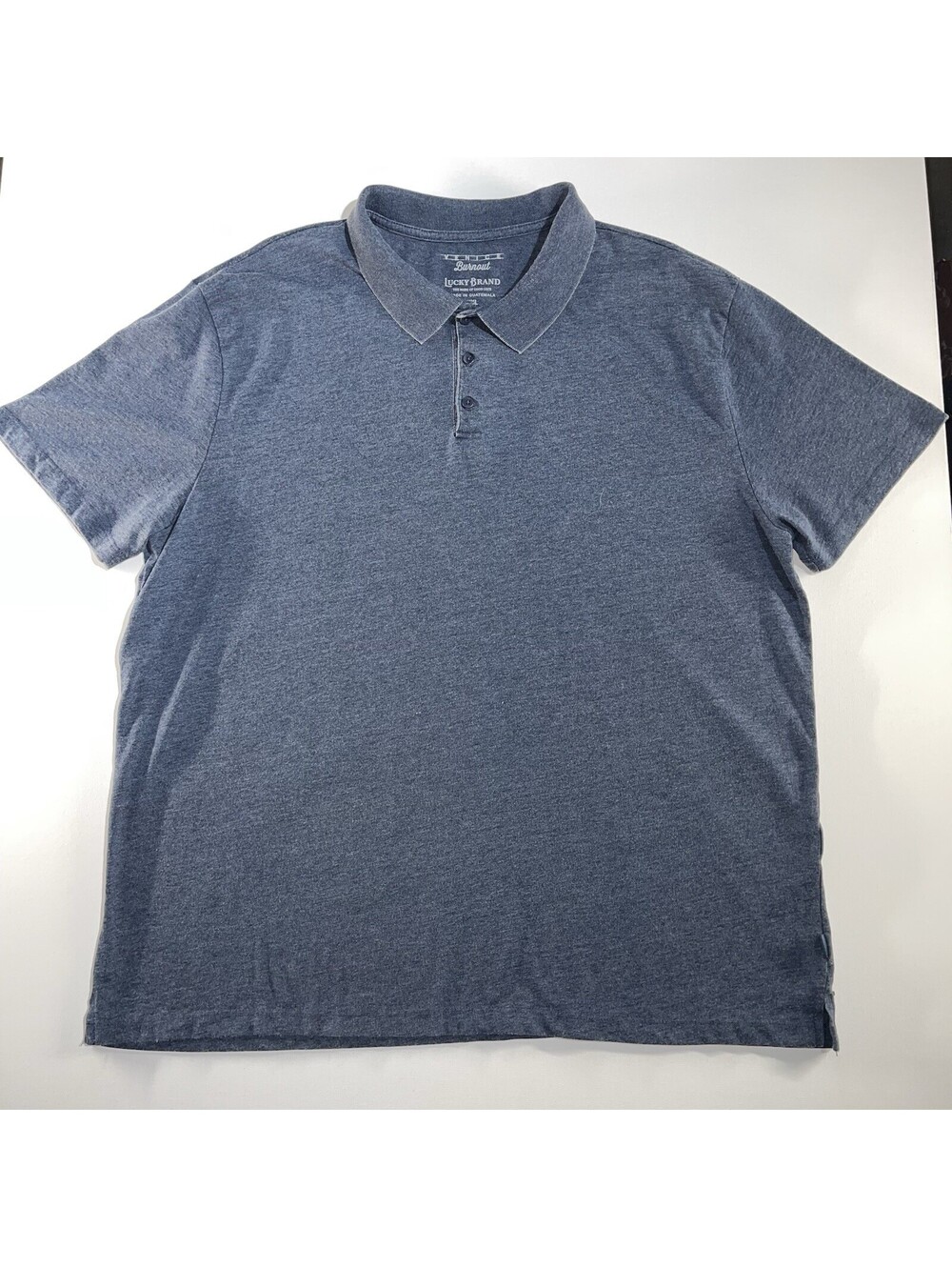 Lucky Brand Venice Burnout Mens Polo Shirt Blue Size Large